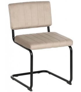 SILLA 48 X 56 X 82 CONTRACT TELA BEIGE METAL NEGRO