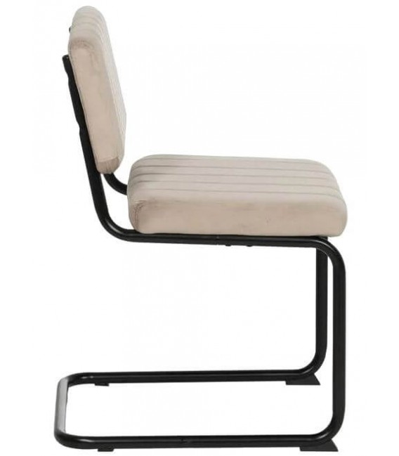 SILLA 48 X 56 X 82 CONTRACT TELA BEIGE METAL NEGRO