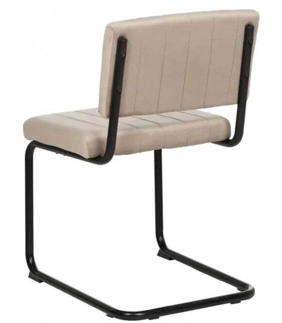 SILLA 48 X 56 X 82 CONTRACT TELA BEIGE METAL NEGRO