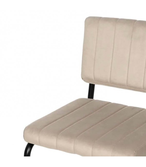 SILLA 48 X 56 X 82 CONTRACT TELA BEIGE METAL NEGRO