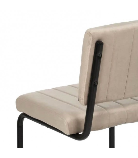 SILLA 48 X 56 X 82 CONTRACT TELA BEIGE METAL NEGRO