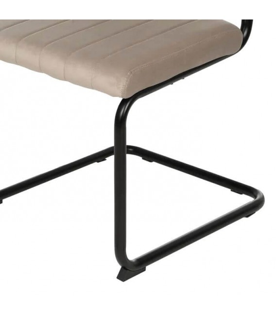 SILLA 48 X 56 X 82 CONTRACT TELA BEIGE METAL NEGRO