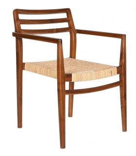SILLON COMEDOR 50 X 56 X 86 KULTA MADERA TECA RATAN NATURAL