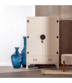 ARMARIO ALACENA 100 X 45 X 160 TLIN MADERA LACADA EN BLANCO