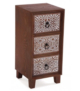 MESITA DE NOCHE PEQUEÑA 30 X 30 X 65 KAPUA MADERA COLOR NOGAL