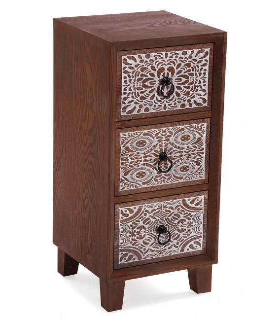 MESITA DE NOCHE PEQUEÑA 30 X 30 X 65 KAPUA MADERA COLOR NOGAL