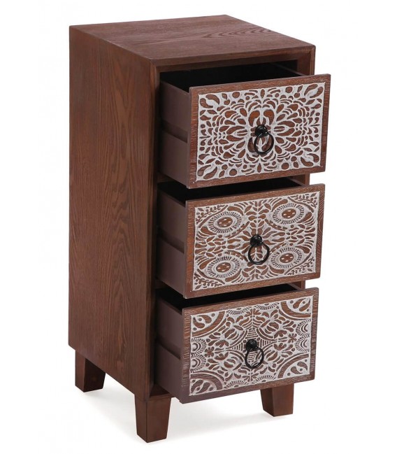 MESITA DE NOCHE PEQUEÑA 30 X 30 X 65 KAPUA MADERA COLOR NOGAL