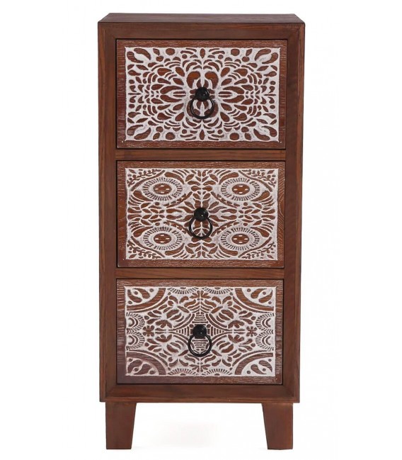 MESITA DE NOCHE PEQUEÑA 30 X 30 X 65 KAPUA MADERA COLOR NOGAL