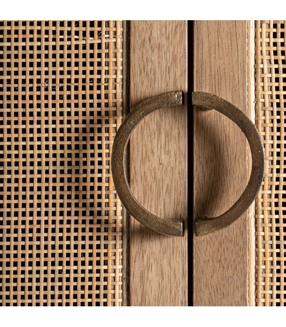 ARMARIO 105 X 45 X 180 BECKLEY MADERA Y MIMBRE NATURAL