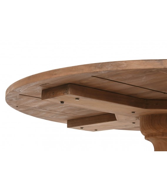 MESA DE COMEDOR 140 Ø X 75 LUCAR MADERA TECA RECICLADA NATURAL
