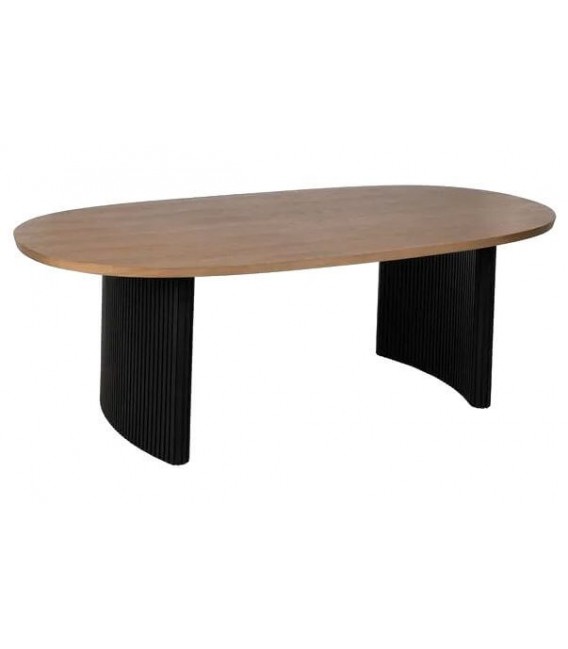 MESA DE COMEDOR 220 X 113 X 75 PALCA MADERA DM FRESNO NATURAL Y NEGRO