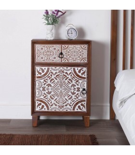 MESITA DE NOCHE 48 X 35 X 70 KAPUA MADERA COLOR NOGAL