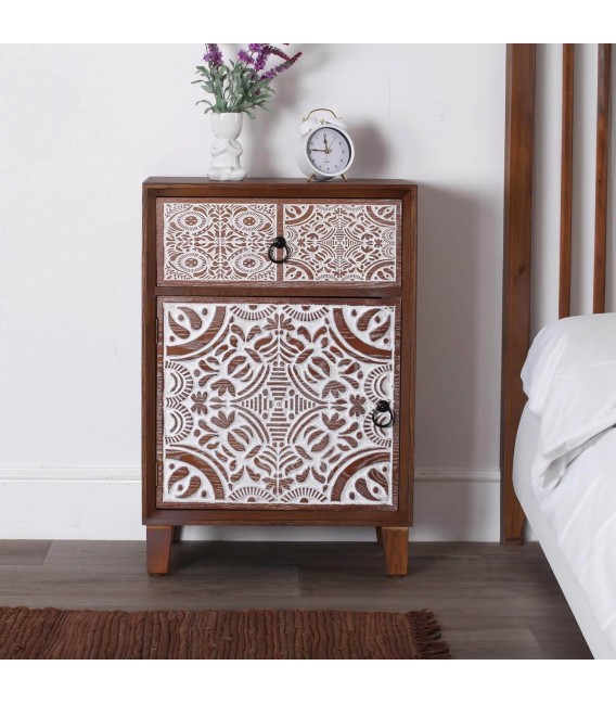 MESITA DE NOCHE 48 X 35 X 70 KAPUA MADERA COLOR NOGAL