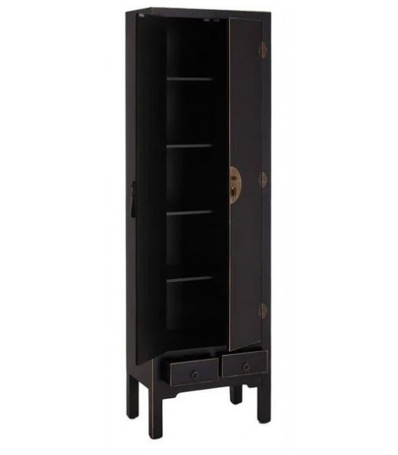 ARMARIO 55 X 35 X 185 ORIENT MADERA NEGRA PERFILADA EN ORO