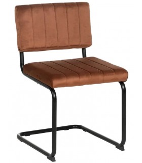 SILLA 48 X 56 X 82 CONTRACT TELA TERRACOTA METAL NEGRO