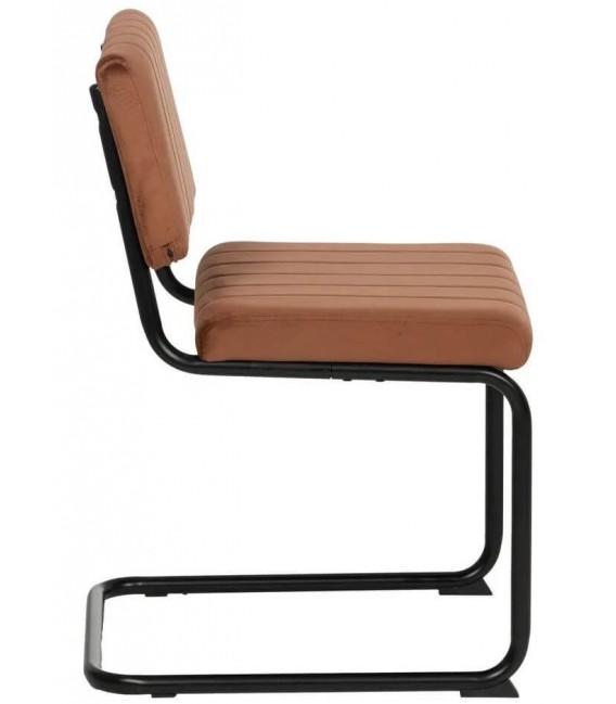 SILLA 48 X 56 X 82 CONTRACT TELA TERRACOTA METAL NEGRO
