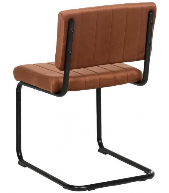 SILLA 48 X 56 X 82 CONTRACT TELA TERRACOTA METAL NEGRO