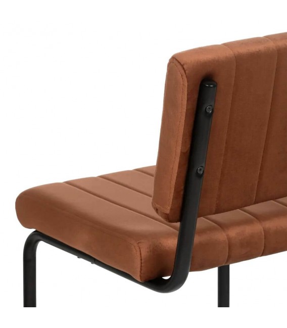 SILLA 48 X 56 X 82 CONTRACT TELA TERRACOTA METAL NEGRO