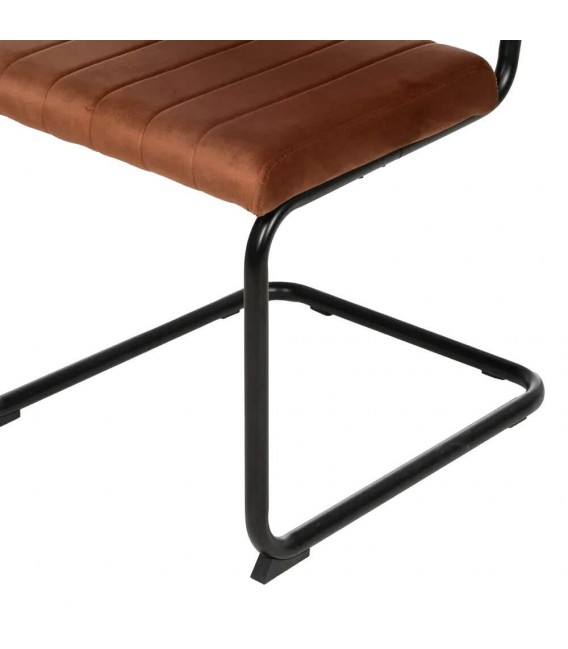 SILLA 48 X 56 X 82 CONTRACT TELA TERRACOTA METAL NEGRO
