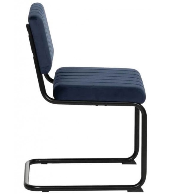 SILLA 48 X 56 X 82 CONTRACT TELA AZUL METAL NEGRO