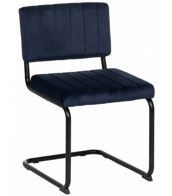 SILLA 48 X 56 X 82 CONTRACT TELA AZUL METAL NEGRO