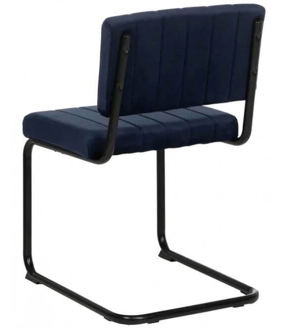 SILLA 48 X 56 X 82 CONTRACT TELA AZUL METAL NEGRO