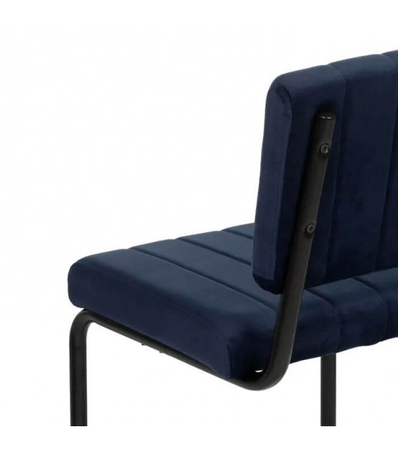 SILLA 48 X 56 X 82 CONTRACT TELA AZUL METAL NEGRO