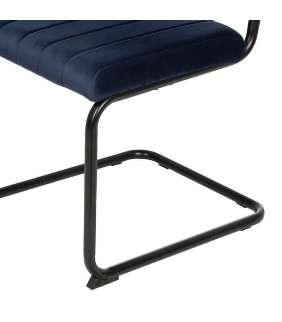 SILLA 48 X 56 X 82 CONTRACT TELA AZUL METAL NEGRO