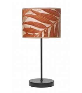 LAMPARA DE SOBREMESA 17 Ø X 44 PALMAR TEXTIL COLOR TEJA METAL NEGRO