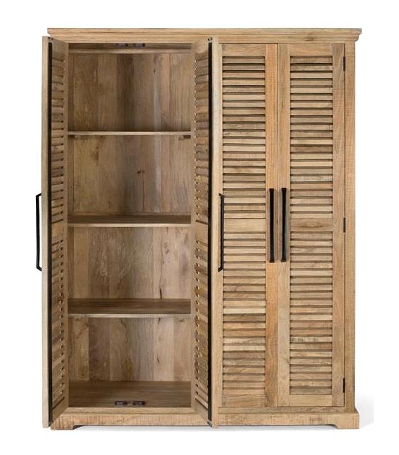 ARMARIO ROPERO 150 X 50 X 190 BASANA MADERA MANGO NATURAL