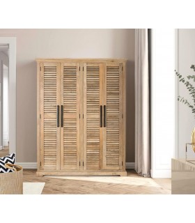 ARMARIO ROPERO 150 X 50 X 190 BASANA MADERA MANGO NATURAL
