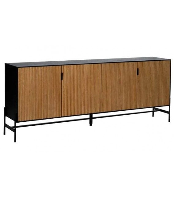 APARADOR 204 X 40 X 82 PALCA MADERA DM FRESNO NATURAL METAL NEGRO