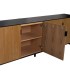 APARADOR 204 X 40 X 82 PALCA MADERA DM FRESNO NATURAL METAL NEGRO