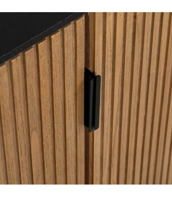 APARADOR 204 X 40 X 82 PALCA MADERA DM FRESNO NATURAL METAL NEGRO