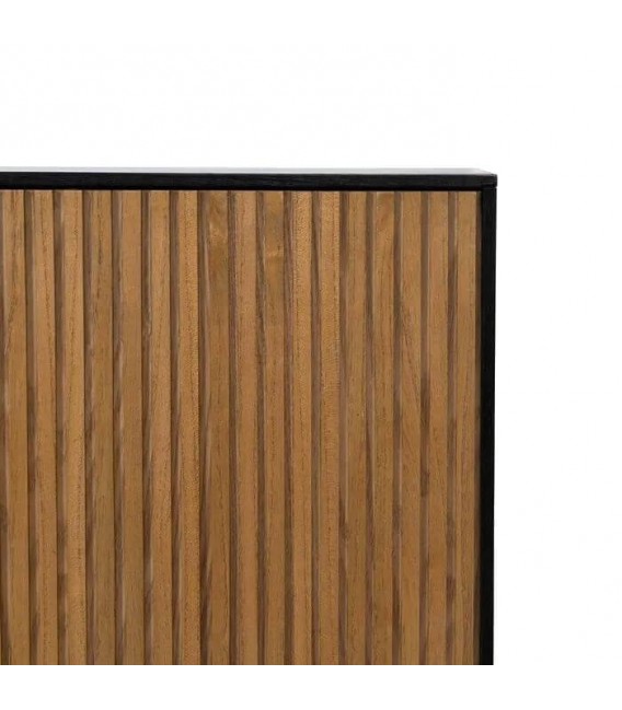 APARADOR 204 X 40 X 82 PALCA MADERA DM FRESNO NATURAL METAL NEGRO