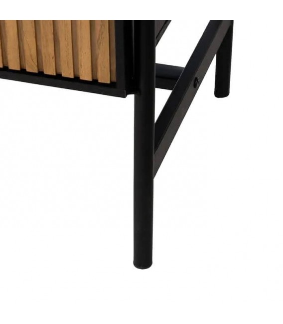 APARADOR 204 X 40 X 82 PALCA MADERA DM FRESNO NATURAL METAL NEGRO