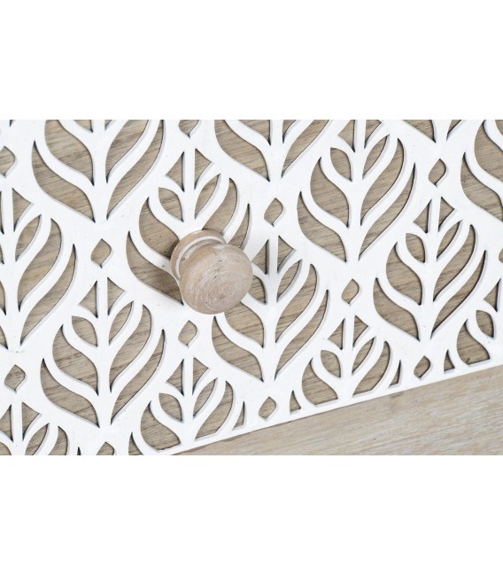 COMODA 80 X 42 X 80 TROYA MADERA PAULONIA NATURAL Y BLANCO