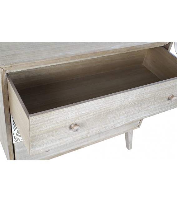 COMODA 80 X 42 X 80 TROYA MADERA PAULONIA NATURAL Y BLANCO