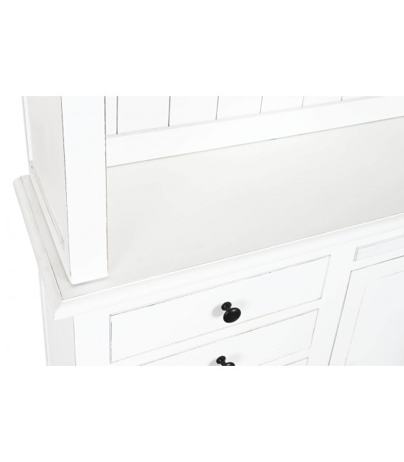 ESTANTERIA 137 X 38 X 234 LUSANA MADERA BLANCA METAL NEGRO