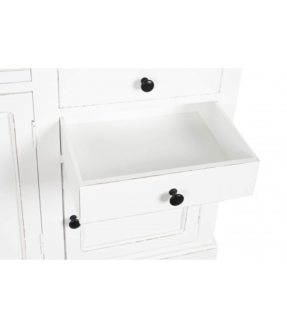 ESTANTERIA 137 X 38 X 234 LUSANA MADERA BLANCA METAL NEGRO