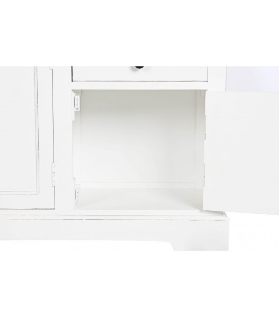 ESTANTERIA 137 X 38 X 234 LUSANA MADERA BLANCA METAL NEGRO