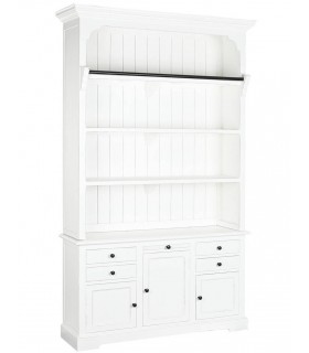 ESTANTERIA 137 X 38 X 234 LUSANA MADERA BLANCA METAL NEGRO