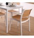 SILLON COMEDOR 55 X 58 X 82 PERET PLOPROPILENO BLANCO Y NATURAL