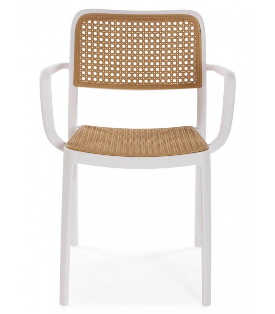 SILLON COMEDOR 55 X 58 X 82 PERET PLOPROPILENO BLANCO Y NATURAL