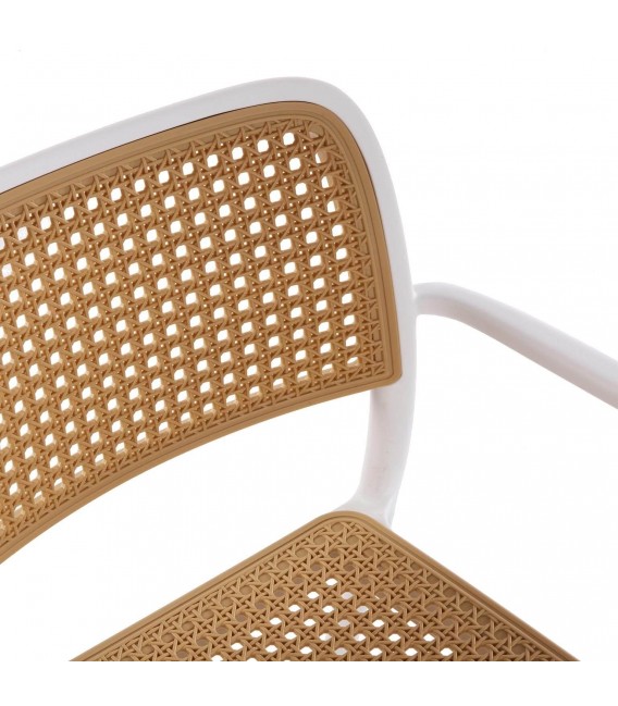 SILLON COMEDOR 55 X 58 X 82 PERET PLOPROPILENO BLANCO Y NATURAL