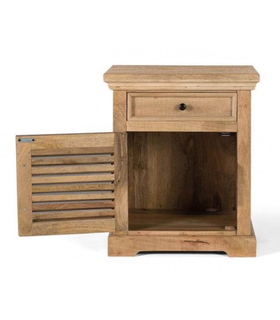 MESITA DE NOCHE 55 X 40 X 65 BASANA MADERA MANGO NATURAL
