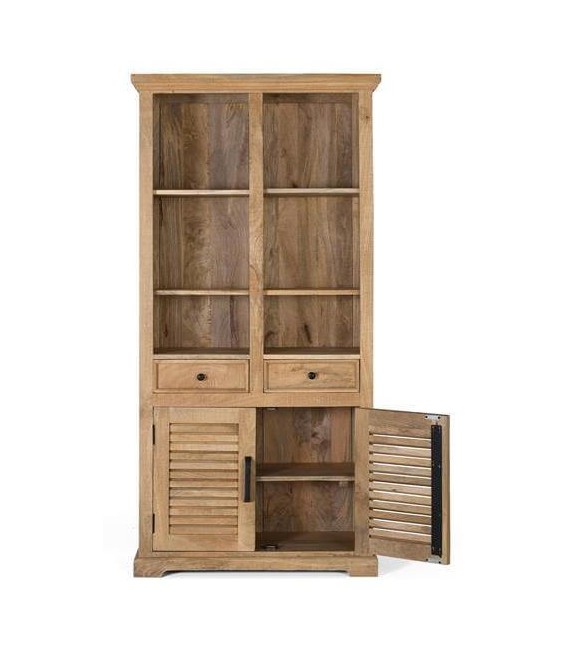 ESTANTERIA 90 X 40 X 180 BASANA MADERA MANGO NATURAL