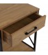 Mesita de noche industrial con cajón, madera y metal negro. Mdmhogar4