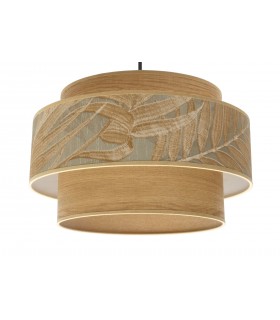 LAMPARA DE TECHO 40 Ø X 104 SABAGE TEXTIL GRIS Y MARRON METAL NEGRO