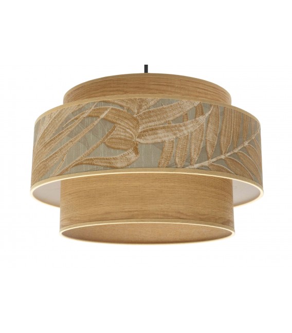 LAMPARA DE TECHO 40 Ø X 104 SABAGE TEXTIL GRIS Y MARRON METAL NEGRO